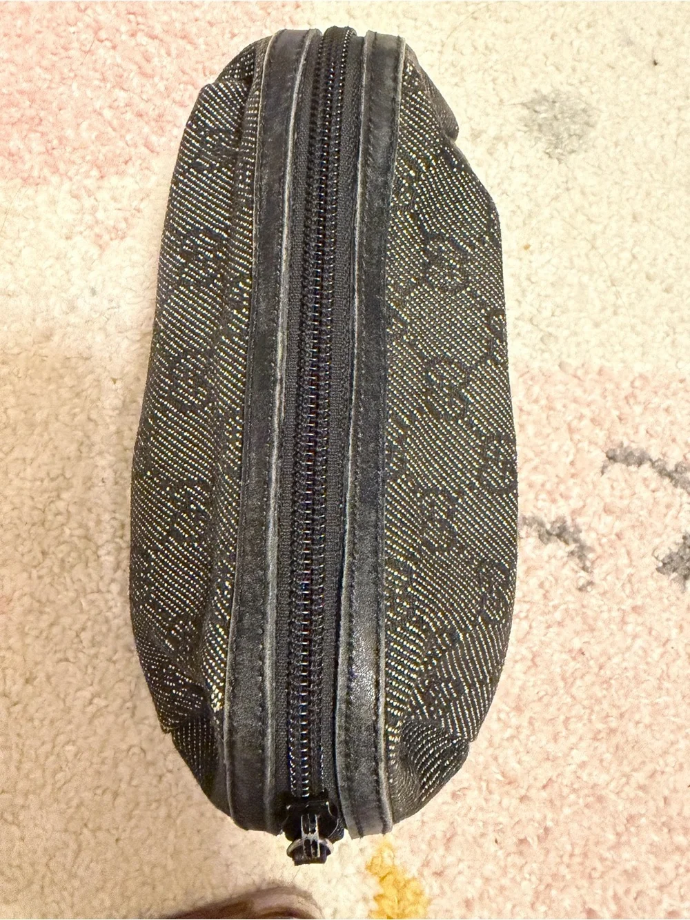 Black Gucci Denim Women’s Cosmetic Pouch and Wallet Set